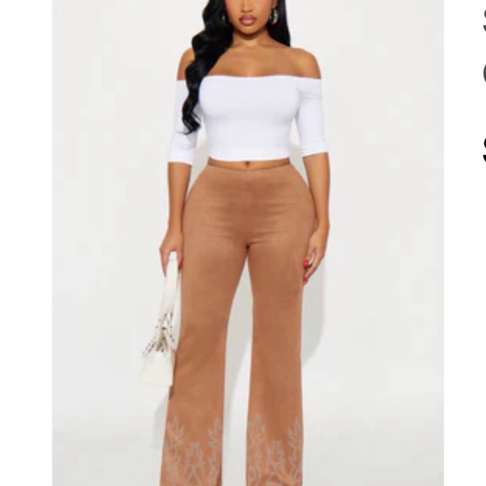 Fashion Nova Brown Wide-Leg Pants